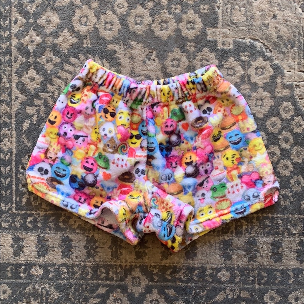 Fuzzy Emoji Pajama Shorts!